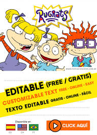 22 baby shower rugrats theme ideas rugrats, 1st birthday. 4 Free Rugrats Birthday Invitations For Edit Customize Print Or Send Via Whatsapp Fiestas Con Ideas