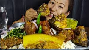 Potato eggs cary // rice sadeko karela // Nepali khana mukbang