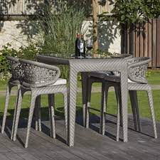 Outsunny 5 piece outdoor patio wicker bar set outside rattan table chair stool set with glass top and shelf. Outdoor Bar Table Set Shop Elegant Home Decor More Modern Outdoor Bar Furniture Outdoor Bar Furniture Bar Table