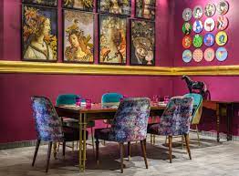 The paddles may remind you of spindles, but they offer more comfort with their flat sides ready to rest your back. Architectural Digest On Twitter Design Take A Seat At Delhi S New Psychedelic Lounge Plum By Bent Chair In Aerocity Https T Co 9jacfa15zf