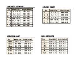 Kids Sizing Chart Boys Girls Youth And Infant All