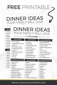 Dinner party dessert recipes finish your evening in style with a decadent chocolate tart, fruity trifle, cheesecake or ice cream dessert. List Of 100 Dinner Ideas Easy Meal Planning Fun Cheap Or Free