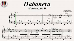 Habanera Carmen Act I L Amour Est Un Oiseau Rebelle Georges Bizet Lezione Di Pianoforte Piano Sheet Pianoforte