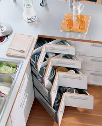 Il est recommandé de tenir compte de la marque du fabricant du nouveau tiroir pour commander vos accessoires afin de rester en harmonie avec les. Meuble D Angle Cuisine Moderne Et Rangements Rotatifs En 35 Photos