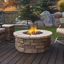Outdoor fire kits includes a wide selection of outdoor fire pits, fire bowls, fireplaces, and the needed accessories to create beautiful fire feature focal points for your yard. Real Flame Sedona 43 Inch Round Propane Gas Fire Table W Ng Conversion Kit Buff C11810lp Bf Bbqguys