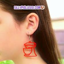 Stand Mixer Stud Earring, DIY, Laser Cut, Instant Download, Cute, Colourful 
