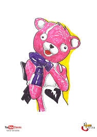 How To Draw Cuddle Team Leader Fortnite Cuddle Team Leader Battle Royal Step By Step Easy Link Teddy Bear Drawing Team Leader Teddy Bear Costume