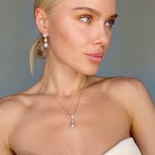 Bridal Jewelry Crystal Pearl Bridal Annie Silver Crystal And Pearl 3-Piece  Bridal Jewelry Set With