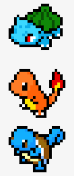Color by number pokemon pixel art is an amazing coloring game designed for adults and children. Kanto Region Starter Pokemon Starter Pokemon Pixel Art Png Image Transparent Png Free Download On Seekpng