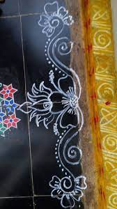Sreeveera S Border Rangoli Rangoli Border Designs Free Hand Rangoli Design Rangoli Designs Flower