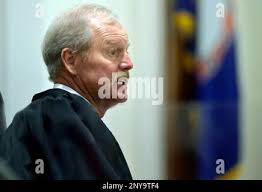 Bedford County Circuit Court Judge, James Updike, speaks during a plea by  Lloyd Lee Welch Jr., for the killings of Sheila and Katherine Lyon in 1975,  in Bedford County Circuit Court in