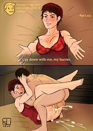 1girls casual cum cum in pussy cum inside fallout fallout new  vegas female hornyjaillifer human male mating press pale skin red lucy sex  vaginal penetration 