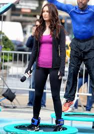 Looking for more camel toe? Megan Fox Hops On A Trampoline And Clutches A Microphone On The Teenage Mutant Ninja Turtles Set Daily Mail Online