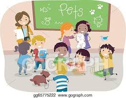 Download 920+ royalty free classroom clipart vector images. Vector Art Stickman Kids With Pets In Classroom Clipart Drawing Gg65775222 Gograph