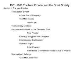 Student The New Frontier And The Great Society 1960s Ppt