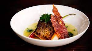 Crispy Skin Snapper With Chilli And Coriander Broth And Chilli Salad Recipe Masterchef Recipes Seafood Recipes Light Recipes