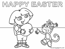 Top 10 awesome dora coloring pages your toddler will love. Dora With Easter Egg Coloring Page Coloring Pages 4 U