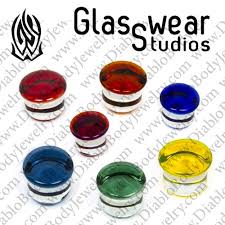 Glasswear Pyrex Glass Single Flare Color Front Plugs 12g 1