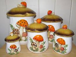 merry mushroom ceramic canister set