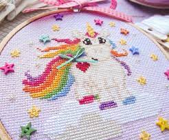 Unicorn floral cross stitch free pattern. Unicorn Cross Stitch Pattern Pdf Sparkles The Baby Unicorn Etsy