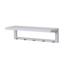 Flexi Storage 760 X 200 X 210mm White Coat Shelf With Hooks Decorative Shelving Shelves Storage