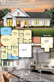 Plan 69753am One Story Modern Farmhouse Plan With A Modest Footprint In 2020 Modern Farmhouse Plans Craftsman House Plans Farmhouse Plans