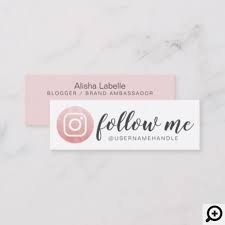 Maybe you would like to learn more about one of these? Follow Me Social Media Instagram Blush Pink Mini Business Card Moodthology Papery