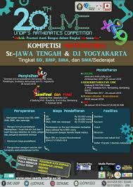 Tahun ini kegiatan tersebut dilaksanakan pada tanggal 25 maret 2018, lomba ini diikuti sekitar 68 sekolah sd/mi dengan jumlah 1115 peserta. Kompetisi Matematika Pelajar 2018 Di Undip Info Lomba 2021 Terbaru