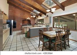 Glazed wood beams and panels. Large Kitchen Ceiling Wood Beams Stock Photo Edit Now 42813064