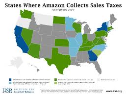 states where amazon collects sales tax map institute for