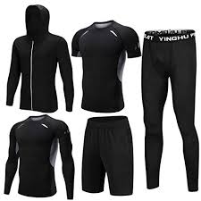 Articoli magici e interessanti che non puoi trovare altrove. Ultrey Uomo 5 Pezzi Fitness Palestra Completi Sportivi Da Uomo Abbigliamento Sportivo Compressivo Maglie E T Shirt Pantaloni Collant A Compressione Vestiti