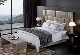 modern style bed grey w2450 d2075 h1600 stainless steel leather soft bag comfy modern 现代风格床 灰色系 w2450 d2075 h1600 不锈钢 真皮软包 furniture home home decor