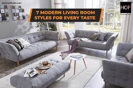 Bright yellow pillows, a yellow rug and a modern coffee table. 7 Modern Living Room Styles For Every Taste Hof India