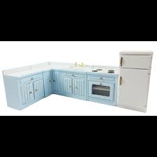 When going with different colors, choose two that complement and add interest, like blue and white or dark green and light grey. Dolls House Pale Blue Fitted Kitchen Furniture Set Miniature Units Amp Appliances