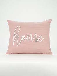 Pink Home Slogan Cushion Home George At Asda In 2021 Home Cushions Velvet Cushions