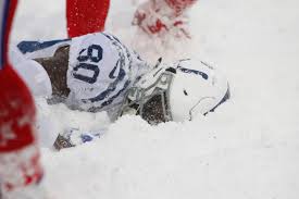 Watch highlights from the indianapolis colts and buffalo bills, where the indianapolis colts defeat the buffalo bills at home for week 7 of the 2018 season. Indianapolis Colts Wide Receiver Chester Rogers Lies In The Snow After A Play During The Second Half Of An Nfl Football Game Against The Buffalo Bills Sunday Dec 10 2017 In Orchard