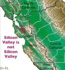 Map of silicon valley (proposed state of the us) showing the proposed state boundary, counties, major cities and surrounding states. Silicon Valley Map Geocurrents