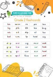 Grade2 english sound words | 240 vocabulary words kids need to know: Grade 2 Fal Afrikaans Spelling Words Flash Cards Teacha