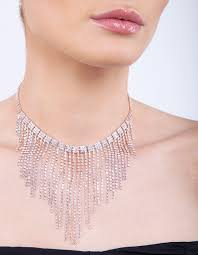 Shop fringe necklace gold at target™. Rose Gold Fringe Choker Necklace Lovisa