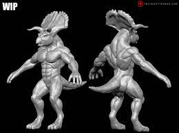 Anthro Triceratops WIP by TailsUp4Tyranno -- Fur Affinity [dot] net