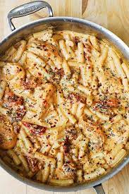 Chicken Mozzarella Pasta With Sun Dried Tomatoes Recipes Chicken Mozzarella Pasta Pasta Dishes