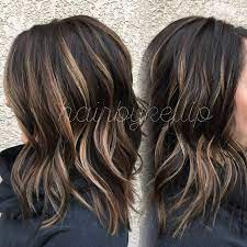 Dark Brown Hair With A Pop Of Blonde Baylage Hair Brown Blonde Hair Bilage Hair