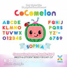 👉🏻materials:cardboard/papermache/cutouts 👉🏻at least 1week production . Cocomelon Svg Logo And Banner Name Printable Birthday Alphabet Font In 2021 Banner Alphabet Fonts Alphabet