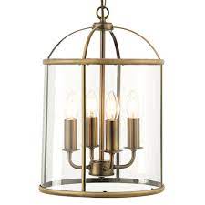 Eur 116.18 eur 116.18 per unit(eur 116.18/unit). Endon 69455 Lambeth 4 Light Antique Brass And Glass Lantern Pendant