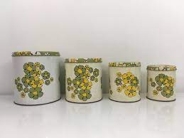 Glass craftsmanship with american innovation, we promise help you make the most of your kitchen. Vintage Ballonoff Kitchen Canister Set Of Four 4 Green Yellow White Floral Canisters Metal Jar Retro Kitchen Flowers Made In The Usa 1950s By Checkenginevintage From Check Engine Vintage Of Washington Dc