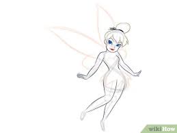 How To Draw Tinkerbell With Pictures Wikihow First draw a vertical line down the middle of the face. how to draw tinkerbell with pictures