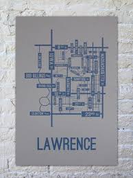 Love Lawrence Ks My Hometown Map Poster Street Map Lawrence Kansas