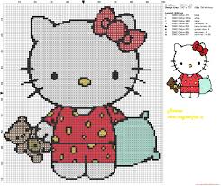 Hello Kitty Going To Bed Cross Stitch Pattern Free Cross