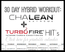 30 day chalean extreme turbofire hiit