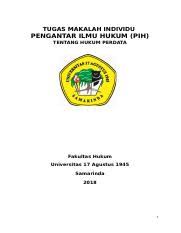 Beberapa desain contoh cover makalah terbaik untuk smp, sma sampai dengan cover tugas kuliah baik itu untuk tugas individu sampai dengan kelompok bisa sahabat lihat dalam ulasan kali ini. Makalah Pih Untag 1 Tugas Makalah Individu Pengantar Ilmu Hukum Pih Tentang Hukum Perdata Fakultas Hukum Universitas 17 Agustus 1945 Samarinda Course Hero